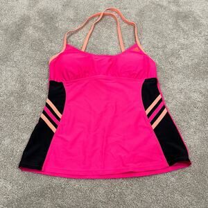 NWT Adidas Women's Side Splice Tankini Top Bright Pink Orange Size‎ 6 MSRP $44